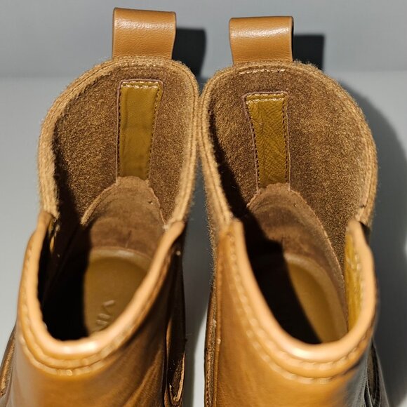 NEW Vince Rue Ankle Bootie Womens 10 Light Fawn Leather Water Repellent Chelsea - Picture 8 of 14
